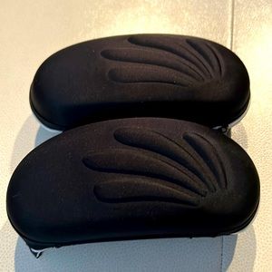 Eyeglass/Sunglass Case Set of Two Black Zippered Cover